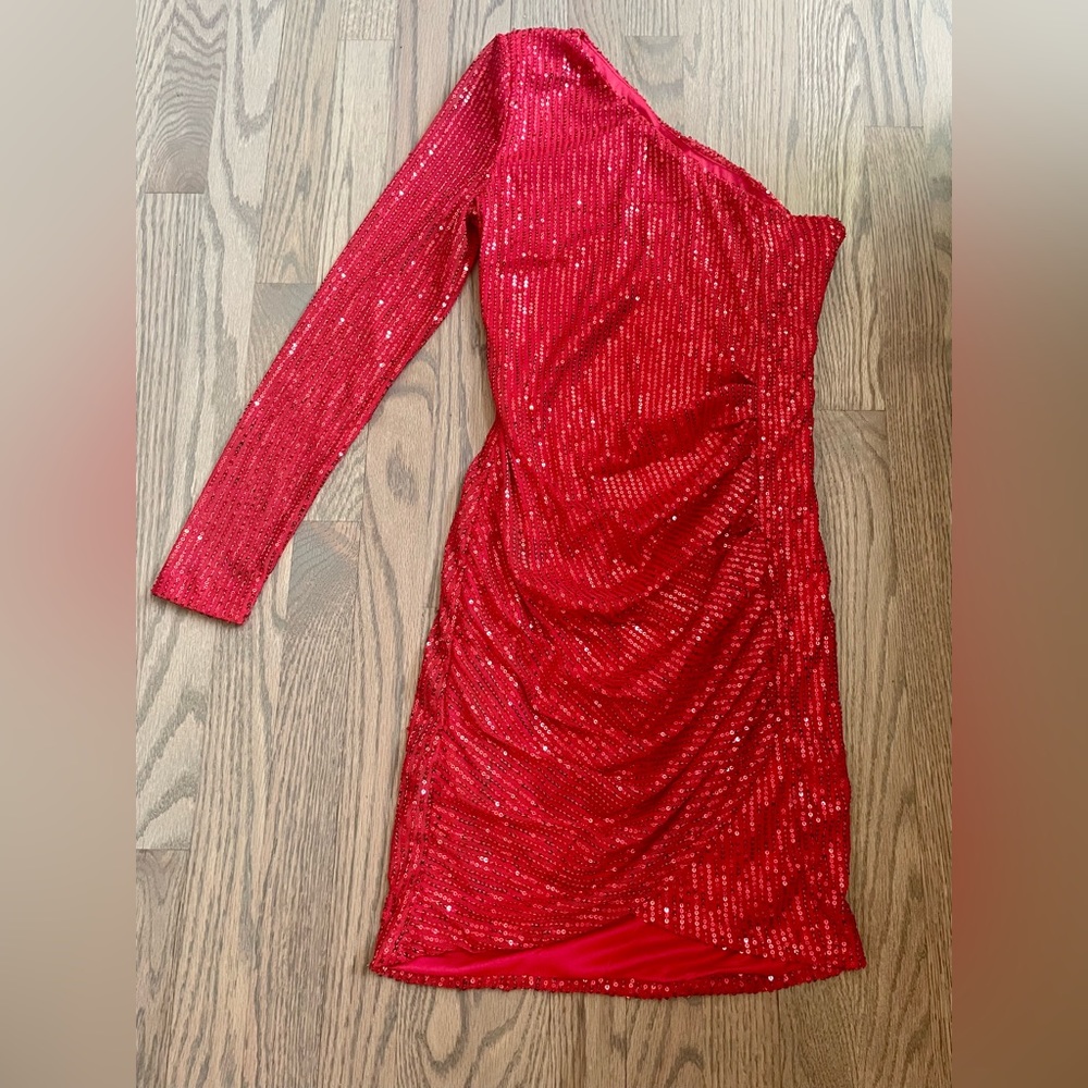 Red sequin dress